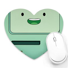 Adventure Time Bmo Beemo Green Heart Mousepad by Bedest