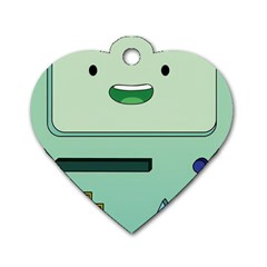 Adventure Time Bmo Beemo Green Dog Tag Heart (one Side) by Bedest