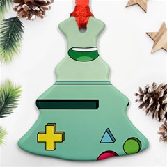 Adventure Time Bmo Beemo Green Christmas Tree Ornament (two Sides) by Bedest