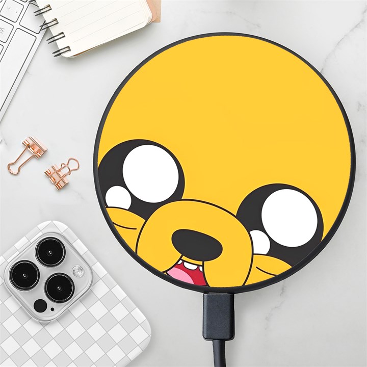 Adventure Time Cartoon Face Funny Happy Toon Wireless Fast Charger(Black)