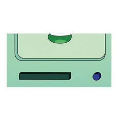 Adventure Time Bmo Beemo Green Satin Wrap 35  X 70  by Bedest