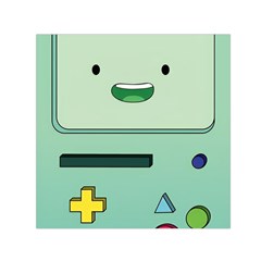 Adventure Time Bmo Beemo Green Square Satin Scarf (30  X 30 ) by Bedest