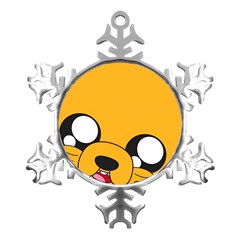 Adventure Time Cartoon Face Funny Happy Toon Metal Small Snowflake Ornament by Bedest