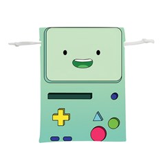 Adventure Time Bmo Beemo Green Lightweight Drawstring Pouch (l) by Bedest