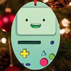 Adventure Time Bmo Beemo Green Uv Print Acrylic Ornament Oval by Bedest