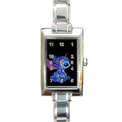 Stitch Love Cartoon Cute Space Rectangle Italian Charm Watch by Bedest