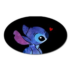 Stitch Love Cartoon Cute Space Oval Magnet by Bedest