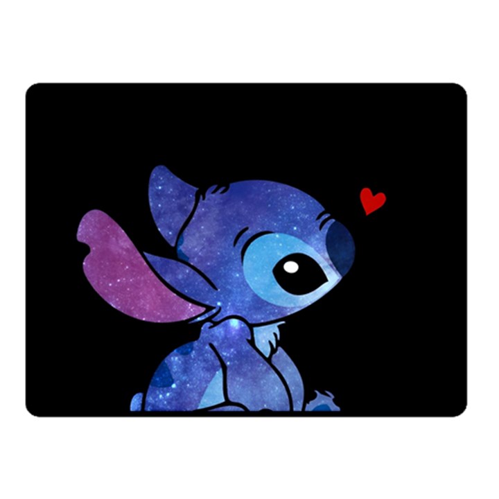 Stitch Love Cartoon Cute Space Fleece Blanket (Small)