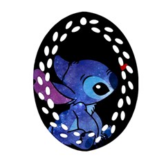 Stitch Love Cartoon Cute Space Oval Filigree Ornament (two Sides) by Bedest