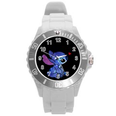 Stitch Love Cartoon Cute Space Round Plastic Sport Watch (l) by Bedest