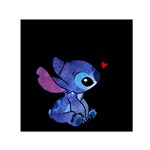 Stitch Love Cartoon Cute Space Square Satin Scarf (30  x 30 ) Front