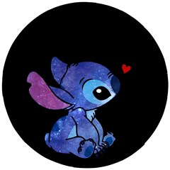 Stitch Love Cartoon Cute Space Wooden Puzzle Round by Bedest