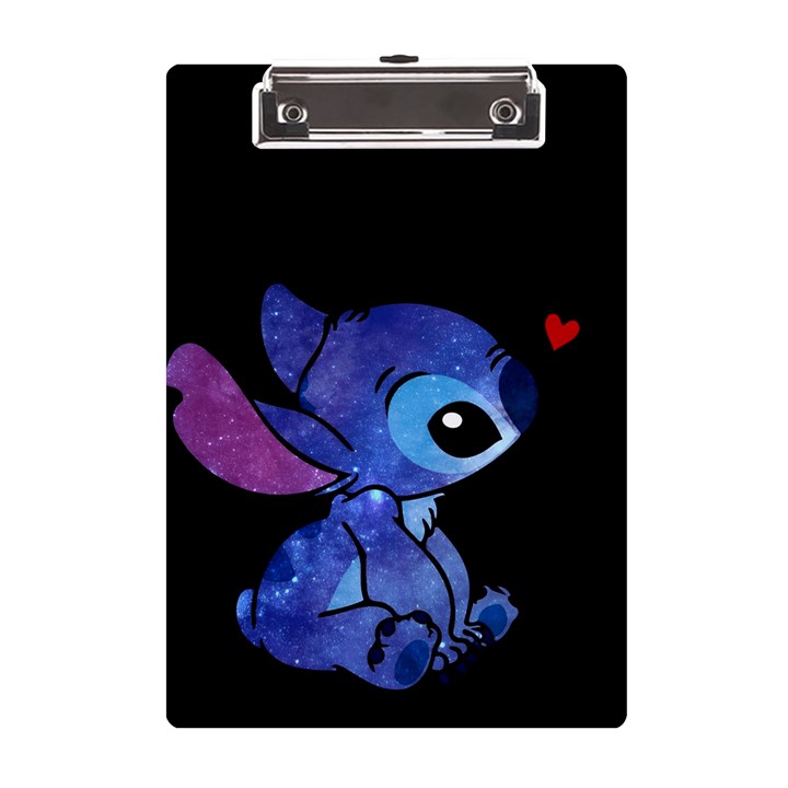 Stitch Love Cartoon Cute Space A5 Acrylic Clipboard