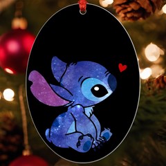 Stitch Love Cartoon Cute Space Uv Print Acrylic Ornament Oval