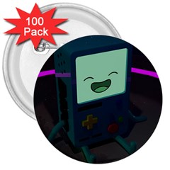 Bmo In Space  Adventure Time Beemo Cute Gameboy 3  Buttons (100 Pack)  by Bedest