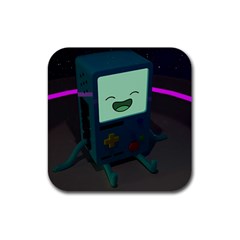 Bmo In Space  Adventure Time Beemo Cute Gameboy Rubber Coaster (square) by Bedest