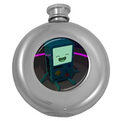 Bmo In Space  Adventure Time Beemo Cute Gameboy Round Hip Flask (5 Oz) by Bedest