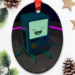 Bmo In Space  Adventure Time Beemo Cute Gameboy Oval Ornament (two Sides) by Bedest