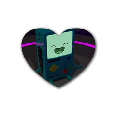 Bmo In Space  Adventure Time Beemo Cute Gameboy Rubber Coaster (heart) by Bedest