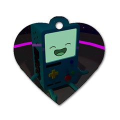 Bmo In Space  Adventure Time Beemo Cute Gameboy Dog Tag Heart (two Sides) by Bedest