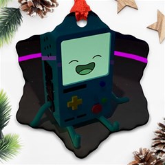 Bmo In Space  Adventure Time Beemo Cute Gameboy Ornament (snowflake) by Bedest