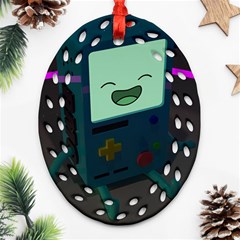 Bmo In Space  Adventure Time Beemo Cute Gameboy Oval Filigree Ornament (two Sides) by Bedest