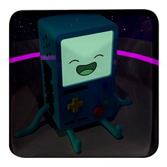 Bmo In Space  Adventure Time Beemo Cute Gameboy Square Glass Fridge Magnet (4 Pack) by Bedest