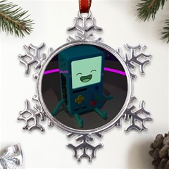 Bmo In Space  Adventure Time Beemo Cute Gameboy Metal Large Snowflake Ornament by Bedest