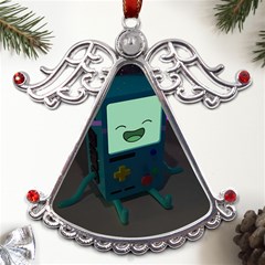 Bmo In Space  Adventure Time Beemo Cute Gameboy Metal Angel With Crystal Ornament by Bedest