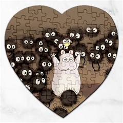 Cute Anime Scenery Artwork Fanart Jigsaw Puzzle (heart) by Bedest