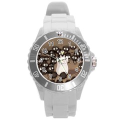 Cute Anime Scenery Artwork Fanart Round Plastic Sport Watch (l) by Bedest