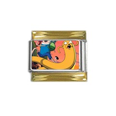 Finn And Jake Adventure Time Bmo Cartoon Gold Trim Italian Charm (9mm) by Bedest