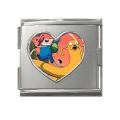 Finn And Jake Adventure Time Bmo Cartoon Mega Link Heart Italian Charm (18mm) by Bedest