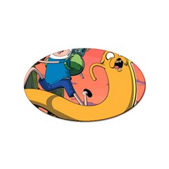 Finn And Jake Adventure Time Bmo Cartoon Sticker (oval) by Bedest