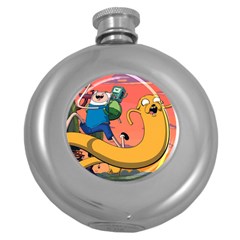 Finn And Jake Adventure Time Bmo Cartoon Round Hip Flask (5 Oz) by Bedest