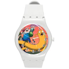 Finn And Jake Adventure Time Bmo Cartoon Round Plastic Sport Watch (m) by Bedest