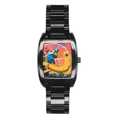 Finn And Jake Adventure Time Bmo Cartoon Stainless Steel Barrel Watch by Bedest