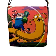 Finn And Jake Adventure Time Bmo Cartoon Flap Closure Messenger Bag (l) by Bedest