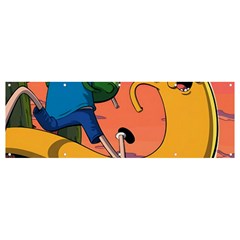 Finn And Jake Adventure Time Bmo Cartoon Banner And Sign 12  X 4  by Bedest