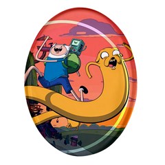 Finn And Jake Adventure Time Bmo Cartoon Oval Glass Fridge Magnet (4 Pack)