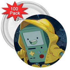 Cartoon Bmo Adventure Time 3  Buttons (100 Pack)  by Bedest