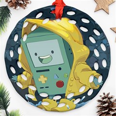 Cartoon Bmo Adventure Time Round Filigree Ornament (two Sides) by Bedest