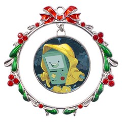 Cartoon Bmo Adventure Time Metal X mas Wreath Ribbon Ornament by Bedest