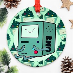 Adventure Time Bmo Round Ornament (two Sides) by Bedest