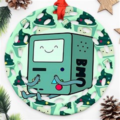 Adventure Time Bmo Ornament (round Filigree) by Bedest