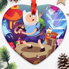 Cartoon Adventure Time Finn Princess Bubblegum Lumpy Space Ornament (heart) by Bedest