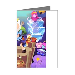 Cartoon Adventure Time Finn Princess Bubblegum Lumpy Space Mini Greeting Card by Bedest