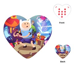 Cartoon Adventure Time Finn Princess Bubblegum Lumpy Space Playing Cards Single Design (heart) by Bedest