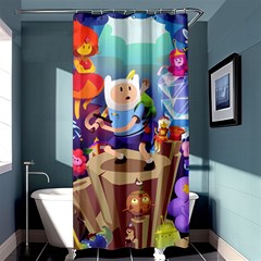 Cartoon Adventure Time Finn Princess Bubblegum Lumpy Space Shower Curtain 36  X 72  (stall)  by Bedest