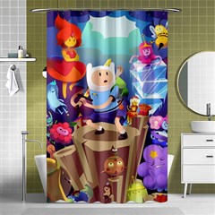 Cartoon Adventure Time Finn Princess Bubblegum Lumpy Space Shower Curtain 48  X 72  (small)  by Bedest